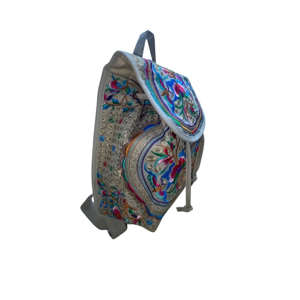 Embroidered Gary Canvas Adjustable Straps & Drawstring Closure Backpack - Picture 2 of 12
